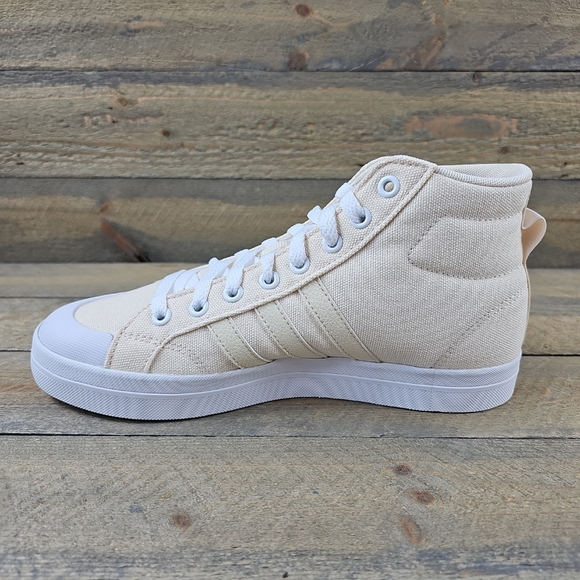 adidas Bravado Mid Women's Skateboarding Casual Canvas Shoe Beige White - Picture 7 of 10